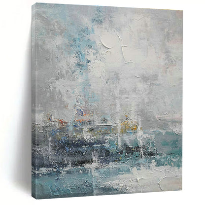 Misty Sea - Scape Abstract Art for Coastal Hotel Lobby & Seaside Home Bedroom DLZ2021