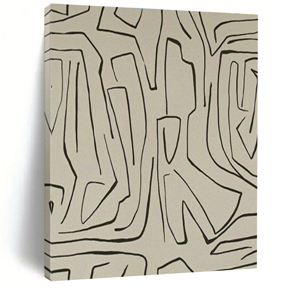 Black - Line Abstract Art for Bohemian Café & Creative Studio DLZ2046