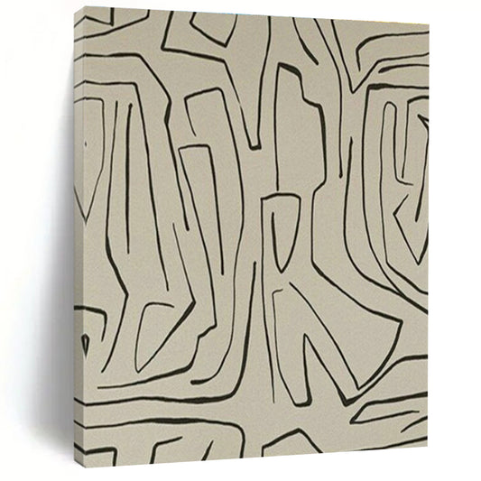 Black - Line Abstract Art for Bohemian Café & Creative Studio DLZ2046