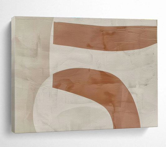 Brown - White Curve Abstract for Contemporary Art Studio DLZ2972