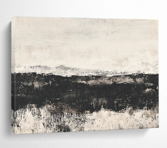 Abstract Monochrome Horizon Art for Spiritual Retreat & Minimalist Bedroom SC014