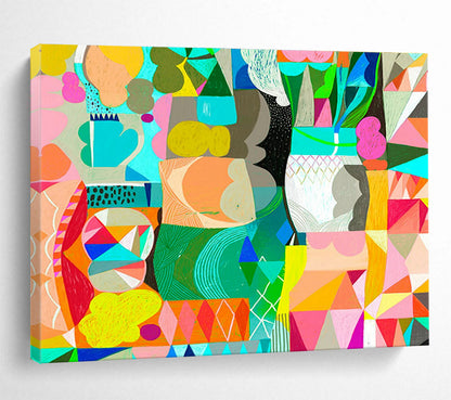 Colorful Geometric Abstract Art for Modern Living Rooms DLZ2449