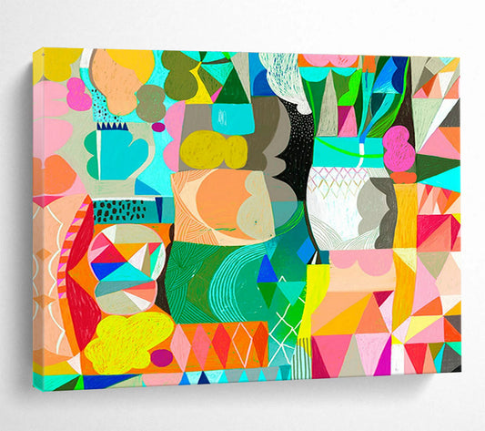 Colorful Geometric Abstract Art for Modern Living Rooms DLZ2449
