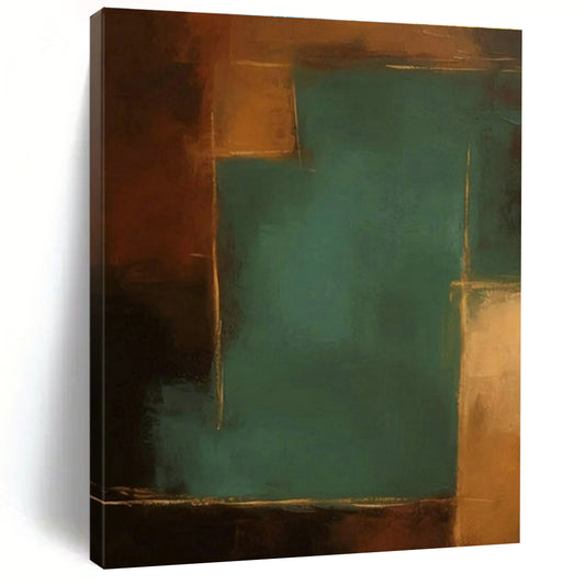 Teal Accent Abstract Art for Contemporary Bedroom & Art Gallery Nook DLZ1442