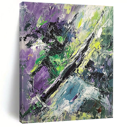 Abstract Green and Purple for Modern Art Studio & Bohemian Living Room STSC881