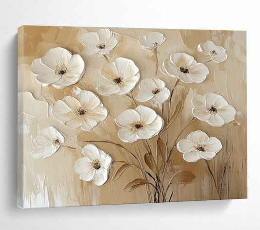 3D Textured Floral Oil Painting for Living Room Elegant Decor DLZ2693