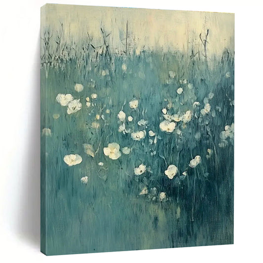 Blue - Green Floral Landscape Art for Living Room & Garden Room DLZ0425