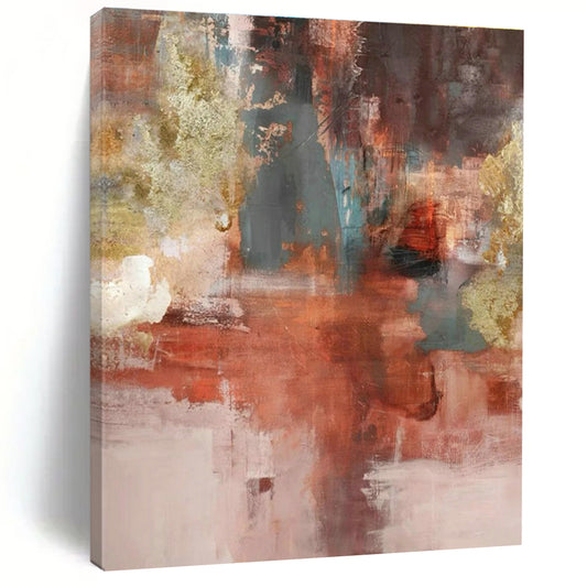 Warm Brown Abstract Art for Industrial - Chic Loft Living Room & Art Gallery Lounge DLZ0915