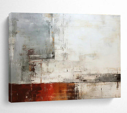 Gray - White - Red Abstract Art for Industrial - Style Dining Areas DLZ2427