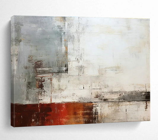 Gray - White - Red Abstract Art for Industrial - Style Dining Areas DLZ2427