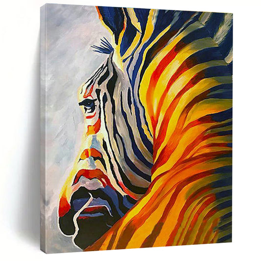 Colorful Zebra Portrait Art for Vibrant Kids' Room & Art - Eclectic Home DLZ2128
