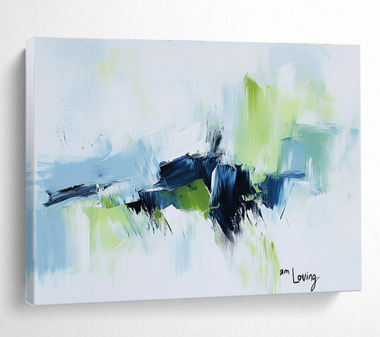 Blue and Green Abstract Art for Coastal Home Office & Nature - Inspired Living Room SC214