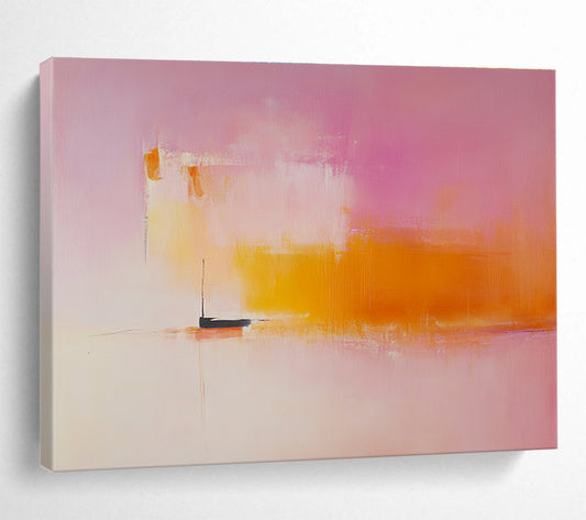 Pink - Toned Boat Abstract Art for Coastal Bedroom & Relaxing Lounge SC330