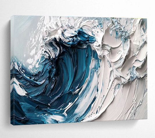 3D Ocean Wave Relief Art for Nautical - Themed Restaurant Dining Walls DLZ3257