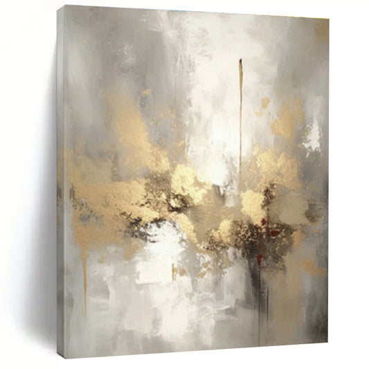 Gold - Gray Abstract Art for Luxury Hotel Lobby & Modern Home Office DLZ0860