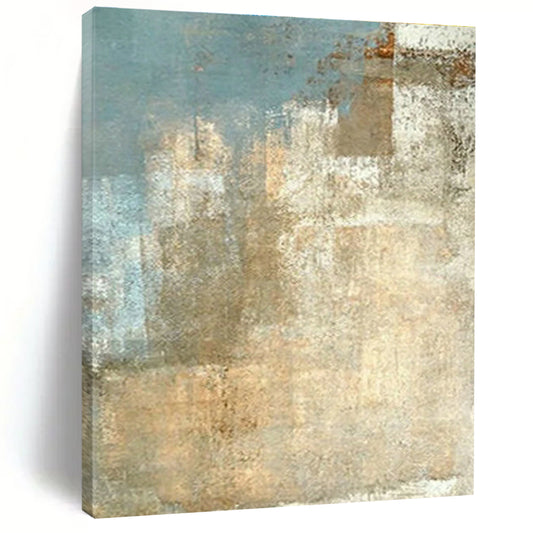 Beige - Blue Abstract for Coastal Home Living Room & Minimalist Spa Waiting Area DLZ0892