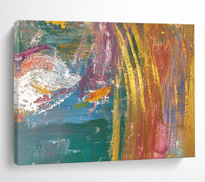 Vibrant Abstract with Gold Art for Luxury Home Office & High - End Hotel Lobby SC442