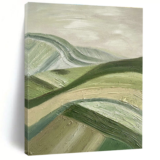 Green Rolling Hills Painting for Country Kitchen & Hiking Lodge DLZ0606