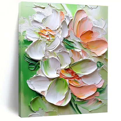 Textured Floral Blooms Art for Botanical Spa & Elegant Garden - Themed Living Room STSC1401