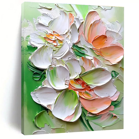Textured Floral Blooms Art for Botanical Spa & Elegant Garden - Themed Living Room STSC1401