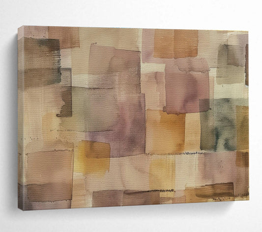 Warm Brown Square Abstract Art for Cozy Living Room Corners DLZ2531