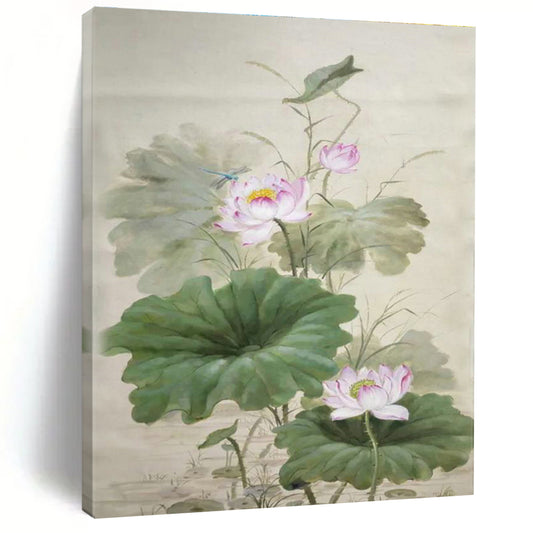 Meticulous - Brush Lotus Art for Oriental - Style Spa & Botanical Garden Lounge DLZ2288