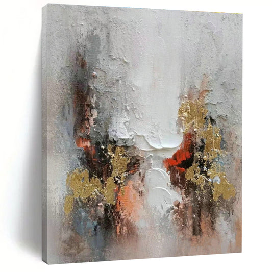 Colorful Gold - Accented Abstract Art for Luxury Hotel Suite & Home Dining Room DLZ1175