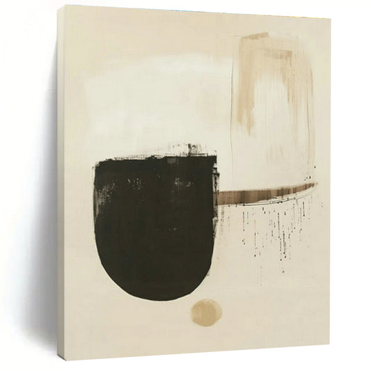 Brown - White Abstract Color Block Art for Living Room & Office DLZ0426