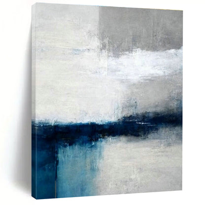 Gray - White - Blue Abstract Art for Modern Scandinavian Home & Art - Focused Café DLZ1917