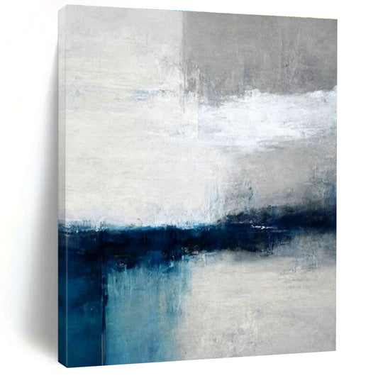 Gray - White - Blue Abstract Art for Modern Scandinavian Home & Art - Focused Café DLZ1917