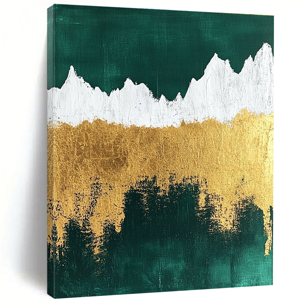 Bold Green - Gold Mountain Art for Hallway & Modern Home STSC067