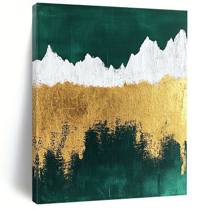 Bold Green - Gold Mountain Art for Hallway & Modern Home STSC067
