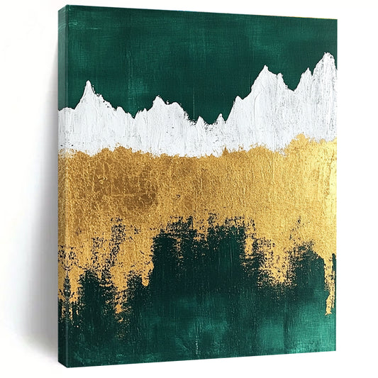 Bold Green - Gold Mountain Art for Hallway & Modern Home STSC067