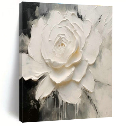 Textured White Flower Art for Elegant Wedding Venue & Art - Loving Bedroom DLZ2117