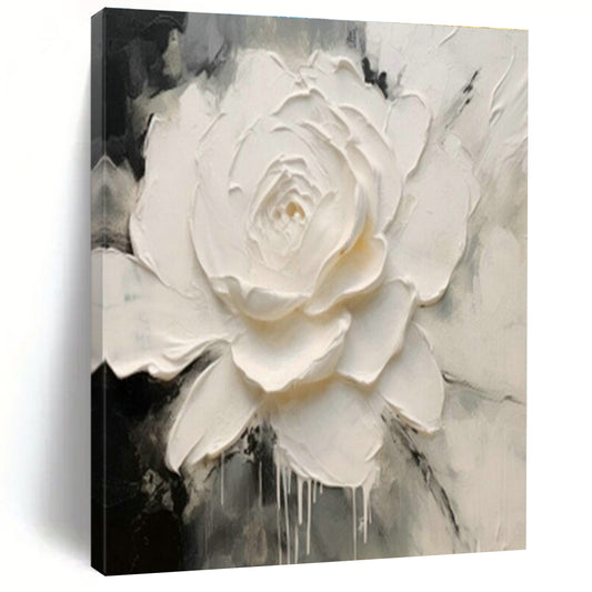 Textured White Flower Art for Elegant Wedding Venue & Art - Loving Bedroom DLZ2117