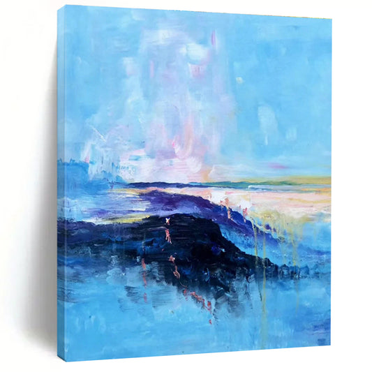 Blue Landscape Abstract Art for Living Room & Bedroom DLZ0505