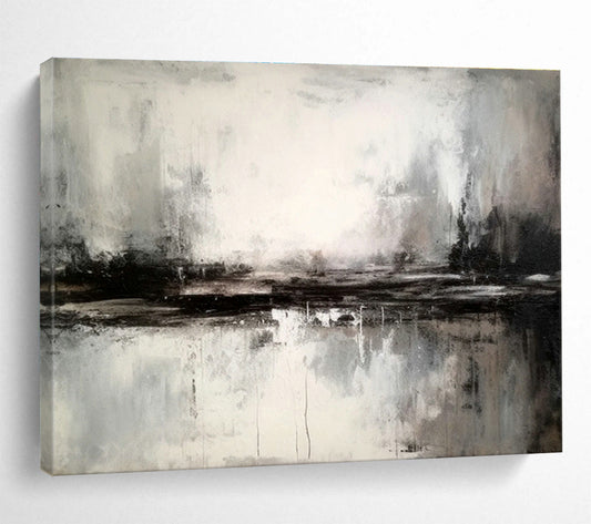 Black - White - Grey Landscape Abstract Art for Modern Office DLZ2726