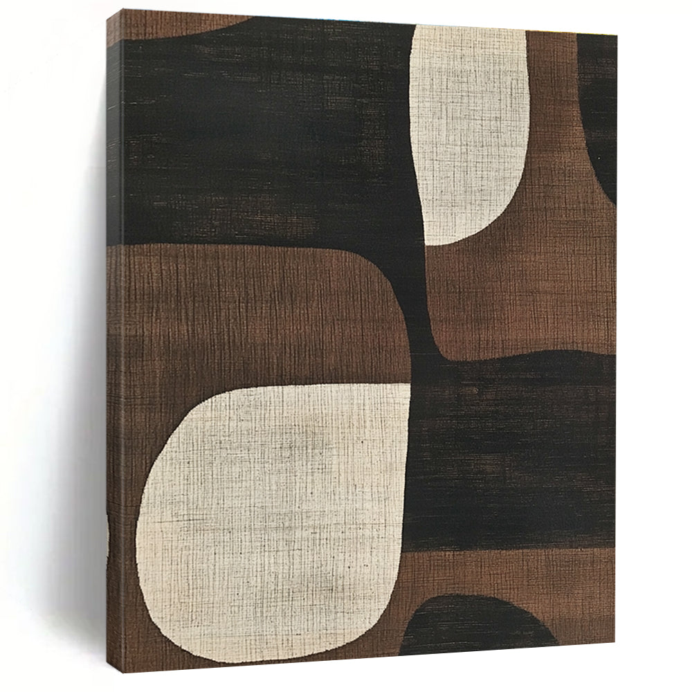 Brown and Black Geometric Shapes Art for Mid - Century Modern Living Room & Minimalist Office STSC1320