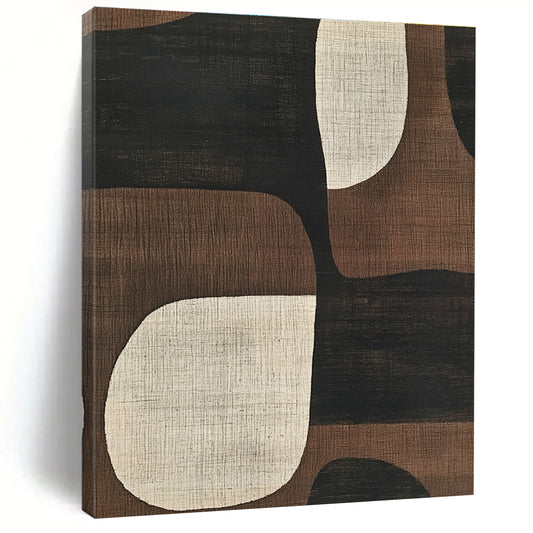 Brown and Black Geometric Shapes Art for Mid - Century Modern Living Room & Minimalist Office STSC1320