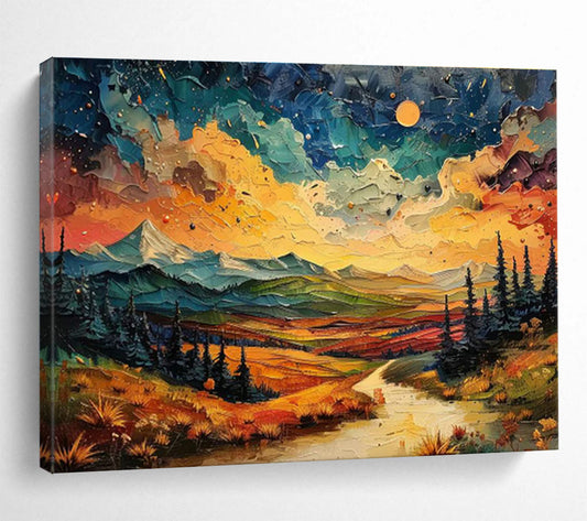 Dreamy Landscape Oil Painting for Nature - Lover’s Home Studios DLZ2636