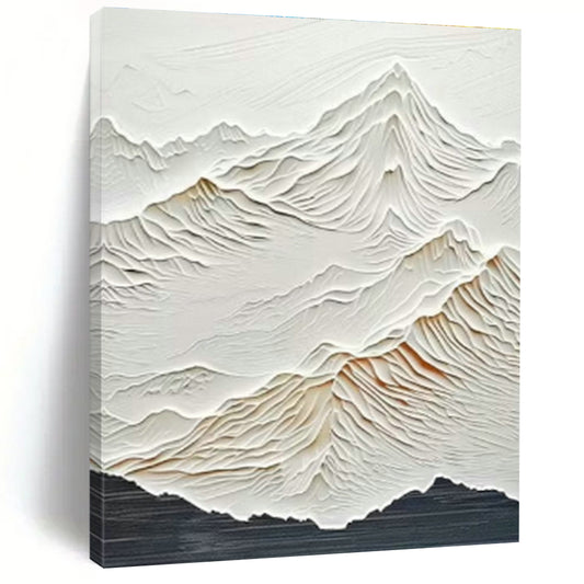 White Relief Mountain Art for Alpine Ski Chalet & Nature - Inspired Spa DLZ0992