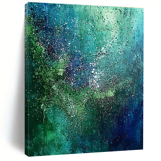 Artistic Blue - Green Splatter Art for Art Studio & Rooftop Bar STSC066