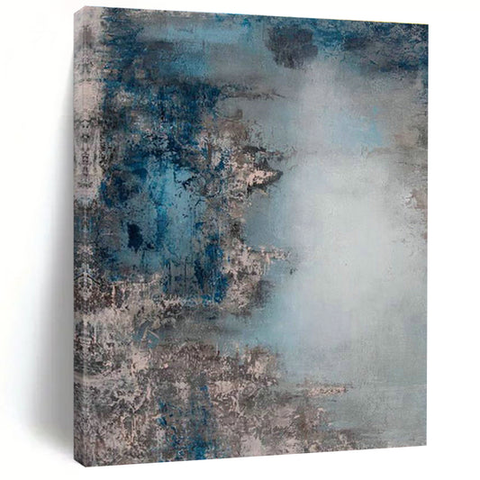 Blue - Gray Abstract Art for Modern Home Office Focus Zones DLZ0020