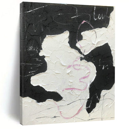 Black - Pink Abstract Art for Boutique Hotel Lobby & Edgy Café DLZ1654