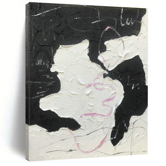 Black - Pink Abstract Art for Boutique Hotel Lobby & Edgy Café DLZ1654