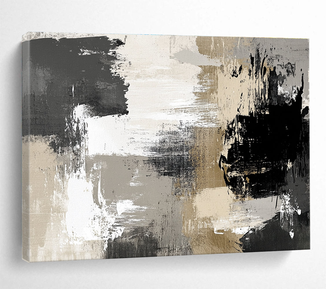 Neutral Tone Abstract Art for Industrial - Style Loft & Art - Inspired Home Office SC507