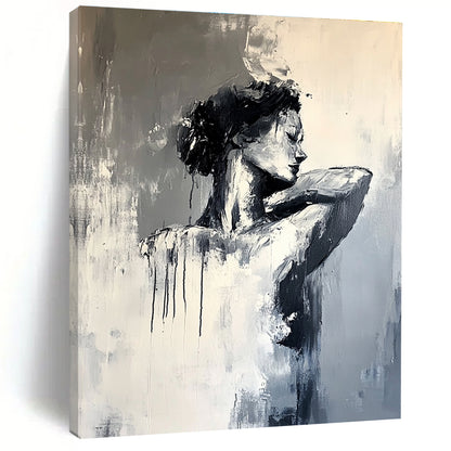 Black and White Abstract Figure for Modern Dance Studio & Sophisticated Art Gallery STSC164