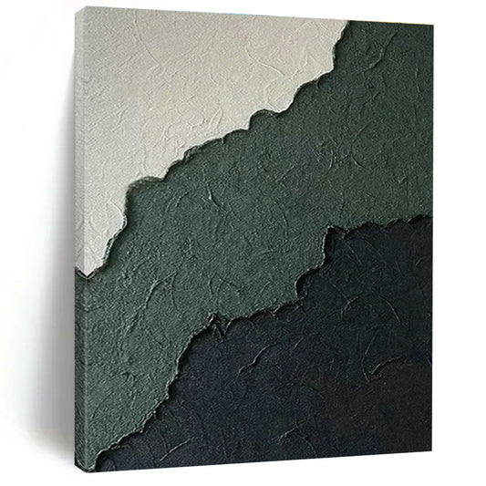 Gray - Green - Black Layered Abstract Art for Industrial Home & Art Studio DLZ1225