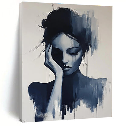 Monochromatic Woman’s Portrait Art for Minimalist Bedroom & Art - Focused Therapy Office STSC1378