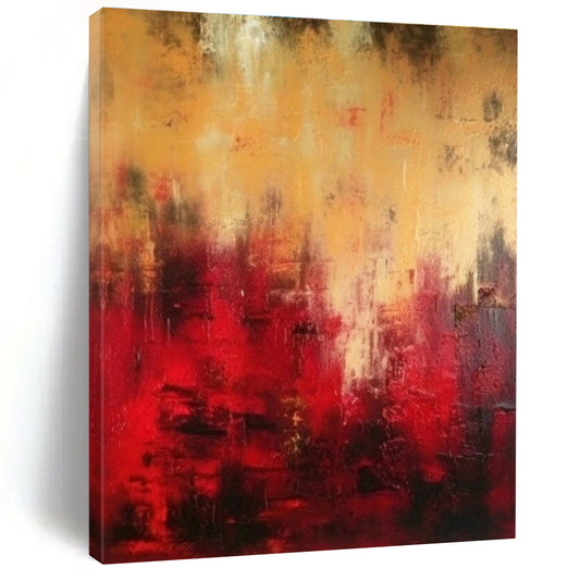 Red - Gold Abstract Art for Romantic Rooftop Restaurant & Passionate Art Gallery DLZ1924